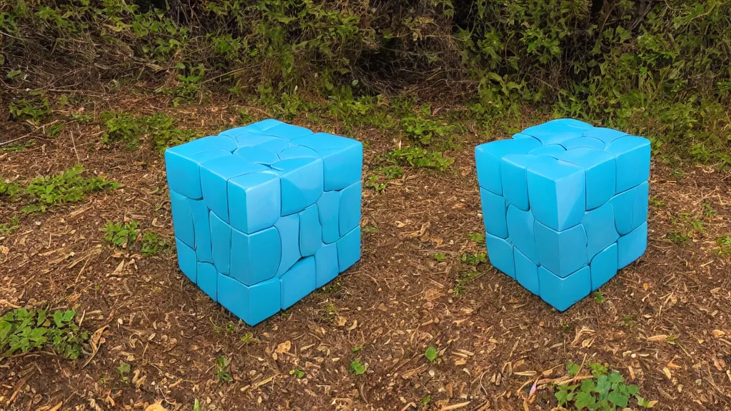 Image similar to outrun formless saloon cube ( s ) in nature