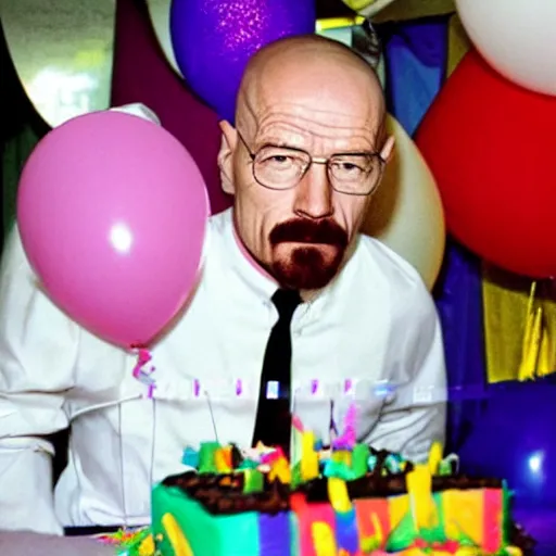 Image similar to Walter white in a birthday party