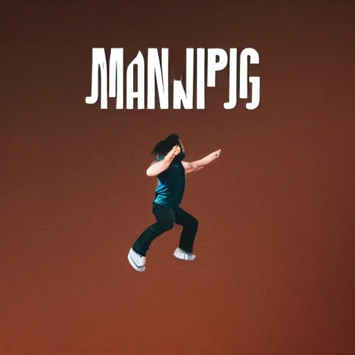 Image similar to man jumping by album cover, UHD, 4K, 8K