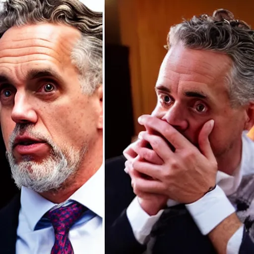 Image similar to jordan peterson crying