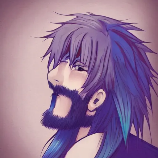 anime guy with blue hair tumblr