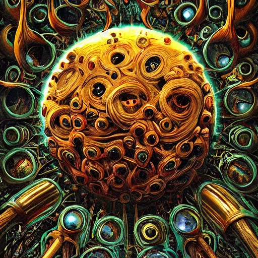 Prompt: protoplasmic ball made of arms and mouths, gothic art, popping color, detailed, eerie, emotional, gothic, highly detailed, incredibly sharp focus, Artstation, deviantart, artgem, insane detail, intense color, vibrant cartoon art, award-winning art, French comic art, 8k, super precise detail, golden ratio, in the style of Heavy Metal Comics