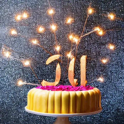 Image similar to cake with hundred sparklers, studio photo shot