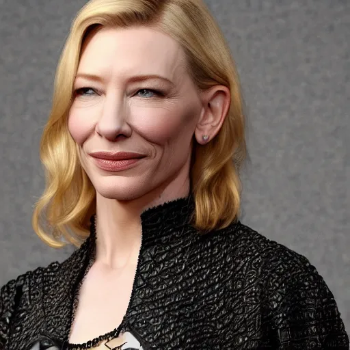 Prompt: high resolution image of cate blanchett with full body maori tattoos , highly detailed, photorealistic, 4k