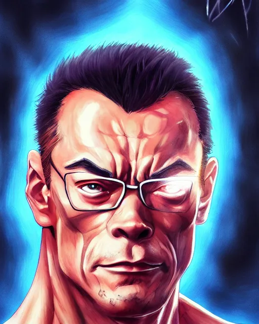 Prompt: anime portrait of Jean Claude van Damme as an anime man by Stanley Artgerm Lau, WLOP, Rossdraws, James Jean, Andrei Riabovitchev, Marc Simonetti, and Sakimichan, trending on artstation