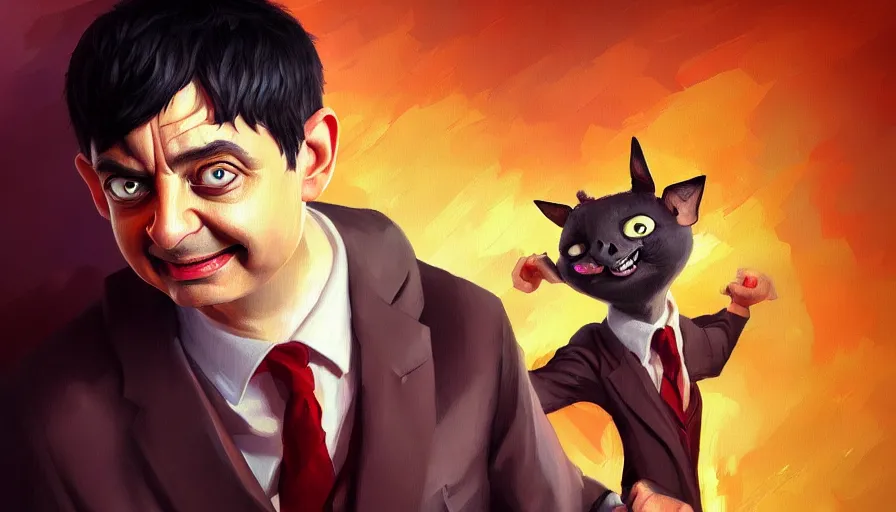 Image similar to artwork of mr beans by ross tran, by anato finnstark, brush strokes, 4 k resolution