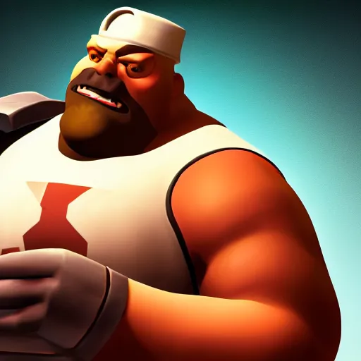 Prompt: A portrait photo of Heavy from Team Fortress 2, 4k