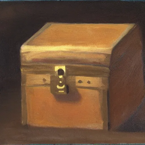 Image similar to stabilityai and openai keeping the secret model inside a treasure chest, oil canvas