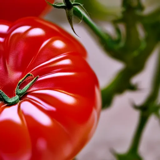 Image similar to photo of [ crystalized ] [ tomato ] nikon, bokeh, sunlight, studio 4 k