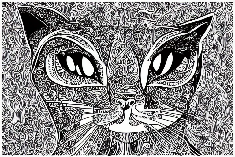 Prompt: a vector illustration of a cat goddess, highly detailed, elegant