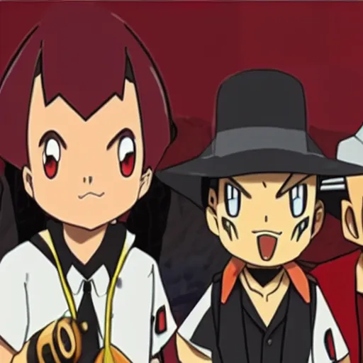 Image similar to quentin tarantino in the pokemon anime