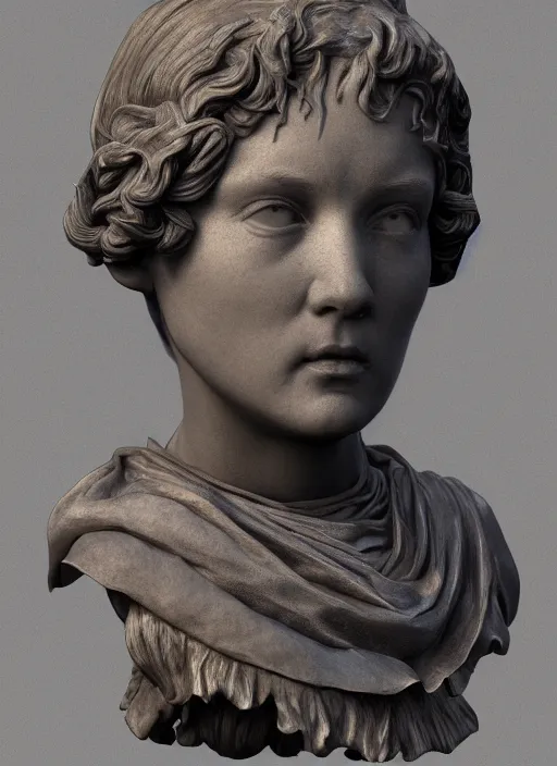 Image similar to 3D resin miniature sculpture by Jean-Baptiste Carpeaux and Donatello, woman, prefect symmetrical face, academic art, realistic, 8K, Introduction factory photo, Product Introduction Photo, Hyperrealism. Subsurface scattering, raytracing, Octane Render, Zbrush, simple background