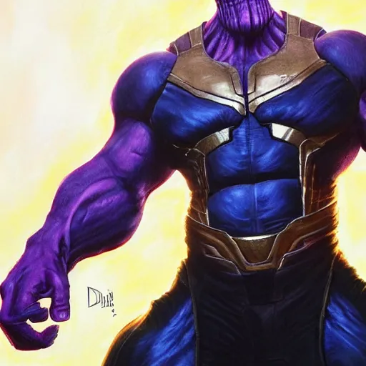 Image similar to Thanos, artwork by Dave Dorman,