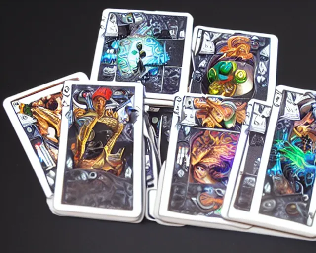 Image similar to futuristic nft card game, full - view