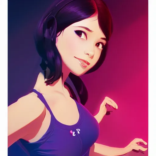 Image similar to portrait of a beautiful girl with dark hair as a ballerina, ballet studio background, rich vivid colors, ambient lighting, dynamic lighting, 4k, HQ, official media, anime key visual, makoto shinkai, ilya kuvshinov, lois van baarle, rossdraws, detailed, trending on artstation