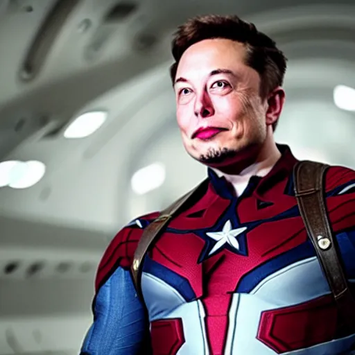 Prompt: Elon Musk as captain america