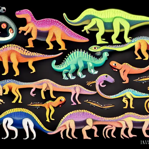 Image similar to dinosaurs with way too many teeth