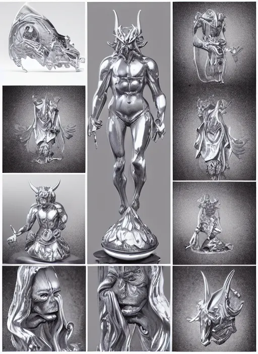 Image similar to 80mm resin detailed miniature of a Demon, crystal body, Product Introduction Photos, 4K, Full body