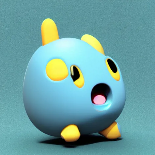Prompt: stylized posterized 3 d render of tamagotchi with mametchi in a lonely void