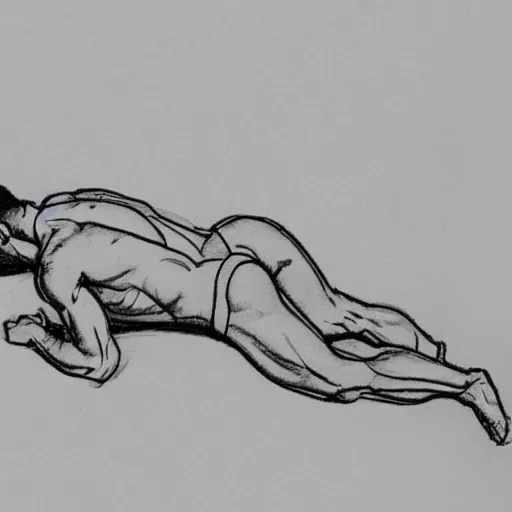 Prompt: sketch of a man doing situps