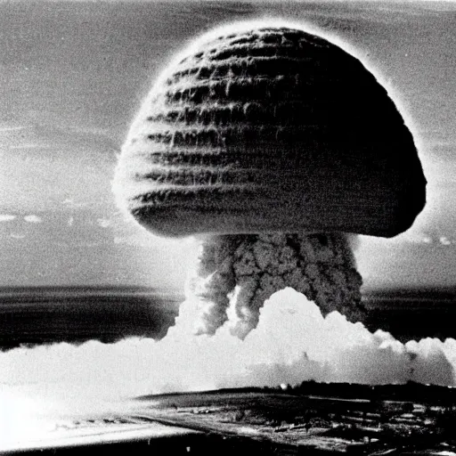 Prompt: nuclear bomb a millisecond after detonation