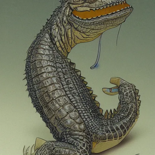 Image similar to anthropomorphic crocodile photo