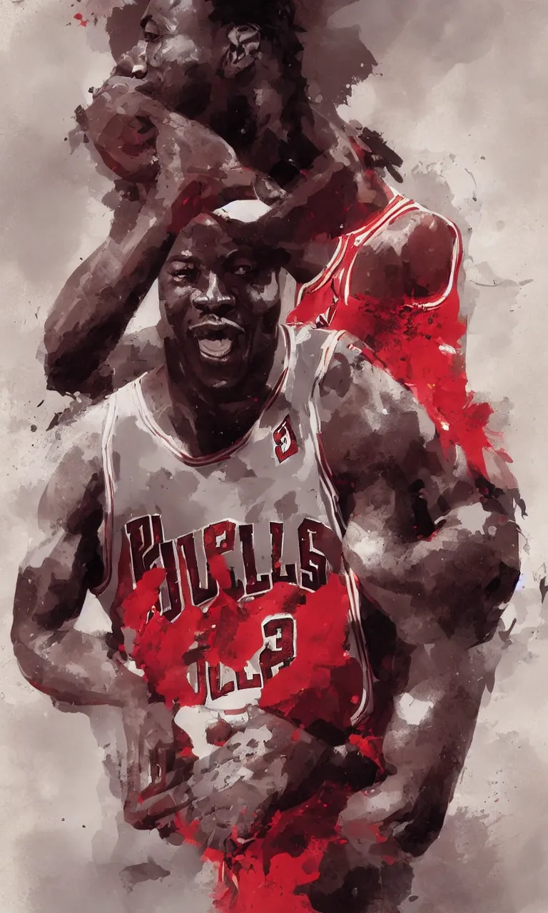 Prompt: Michael Jordan by Greg Rutkowski