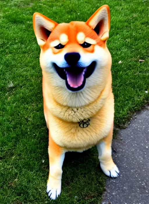 Image similar to demonic possession of a shiba inu