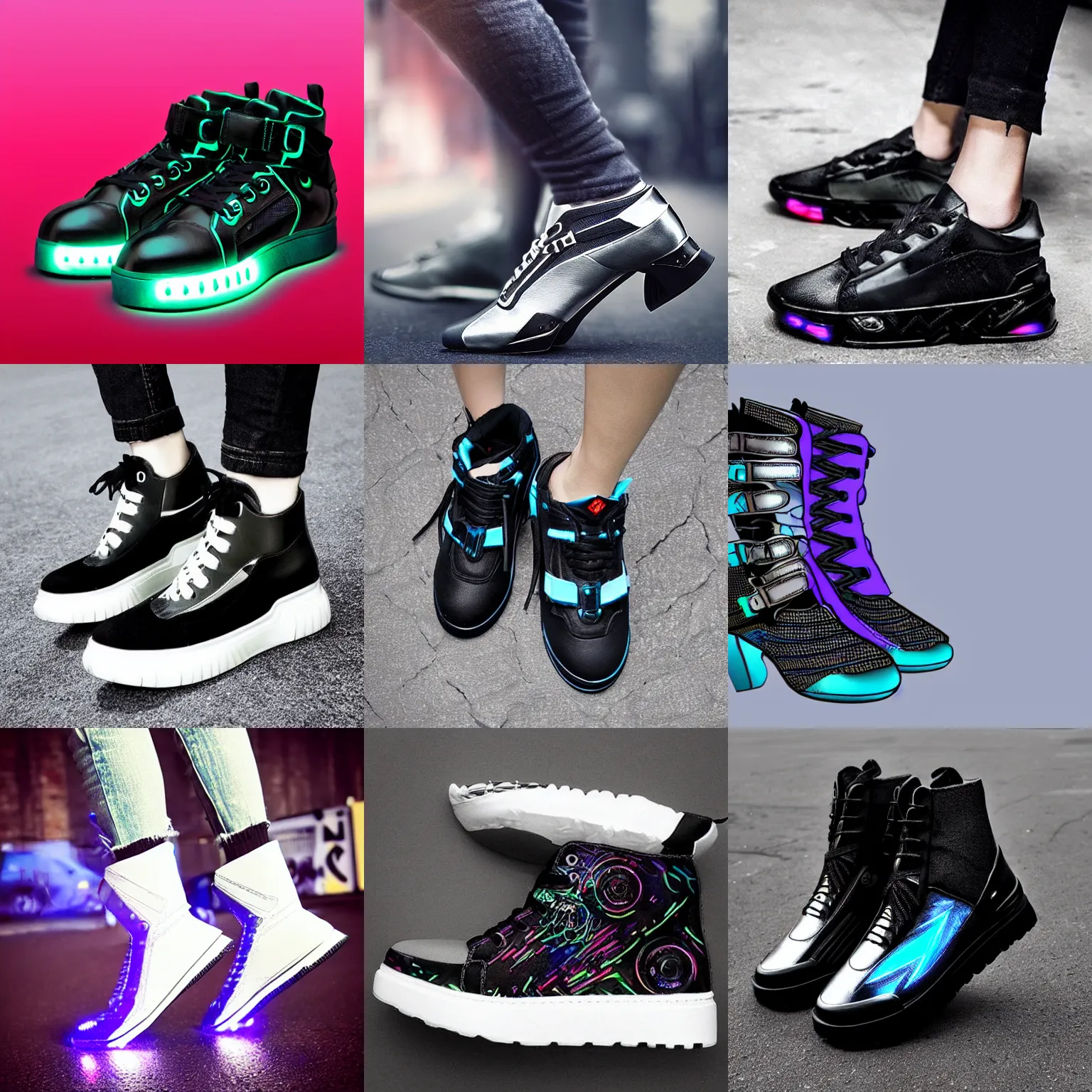 Prompt: cyberpunk style shoe