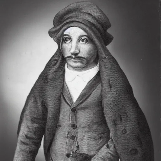 Prompt: old photoraph of a mouse dressed as a man, highly intricate, highly detailed, black and white