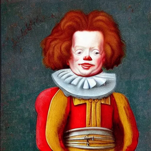 Image similar to 16th century King Ronald mcdonald