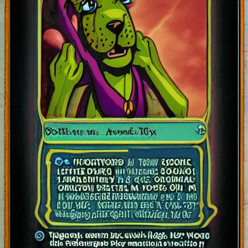 Prompt: scooby doo magic the gathering card, high quality scan