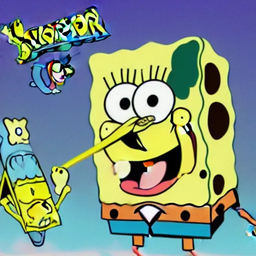 Image similar to spongebob, cartoon