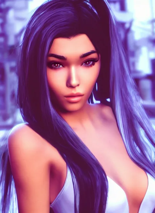 Image similar to Madison Beer as a video game character, digital art, unreal engine, unreal engine render, blender render, render, 4k, coherent