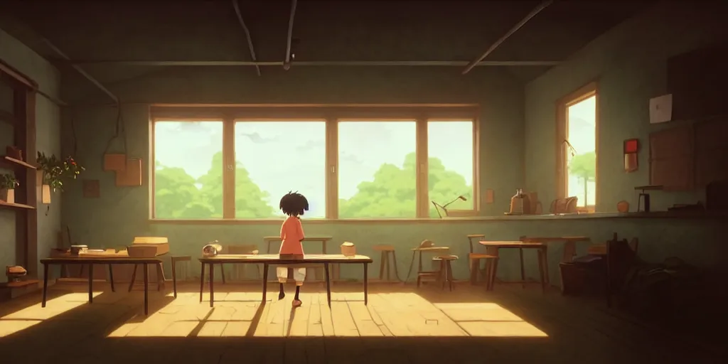 Prompt: a wholesome animation key shot of a room with a big cork board in a wall, hipster vibes by studio ghibli, animation, sharp, rendered in unreal engine 5, focused, anime key art by greg rutkowski, bloom, dramatic lighting