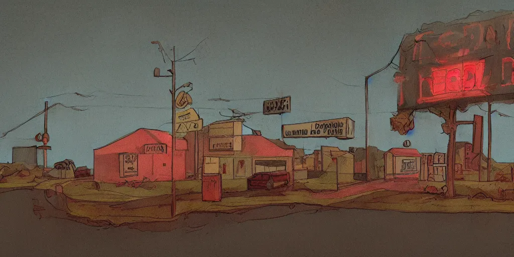 Prompt: Promise land in the style of David Lynch, by Wes Anderson, concept art, arstation