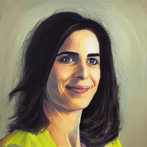 Image similar to portrait of ayelet shaked, rich colors, sharp focus