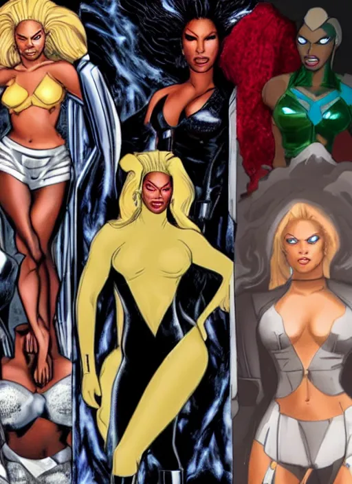 Image similar to Beyonce as Storm from the X-men