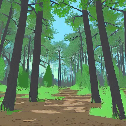 Image similar to a forest. cel - shaded.