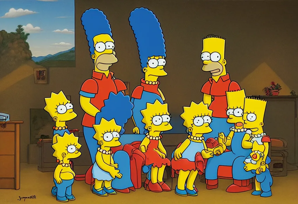 Image similar to the simpsons by jacques - louis david
