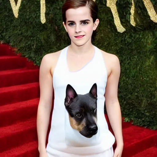 Prompt: emma watson with the body of a dog