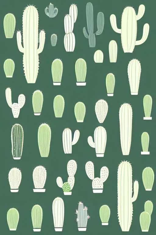 Image similar to minimalist boho style art of a cactus, illustration, vector art