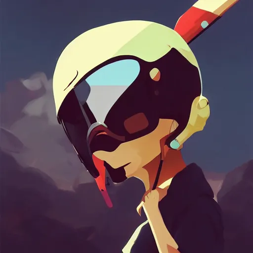 Image similar to face icon stylized minimalist flcl, loftis, cory behance hd by jesper ejsing, by rhads, makoto shinkai and lois van baarle, ilya kuvshinov, rossdraws global illumination