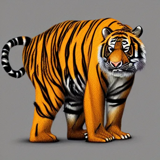Prompt: Tiger Bear hybrid, digital art