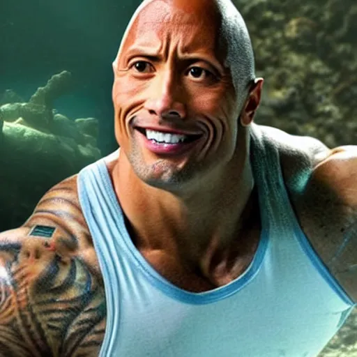 Image similar to dwayne johnson as an underwater pokemon