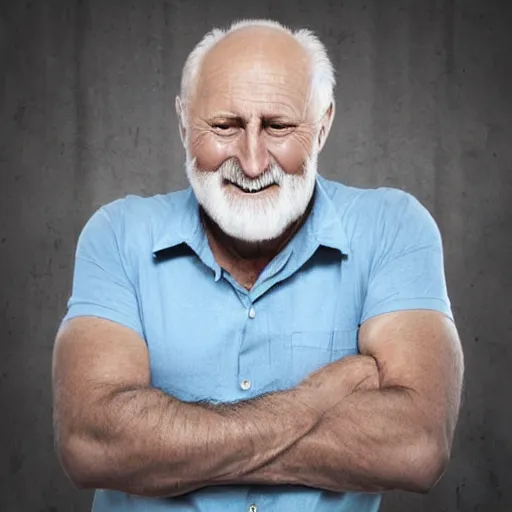 Prompt: portrait of hide the pain harold, accurate and detailed, stock photo, realistic, 8k