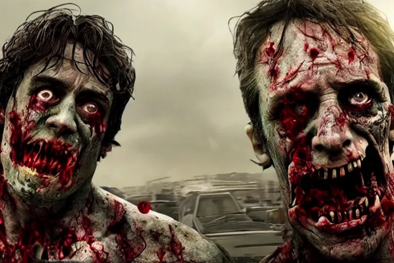 Image similar to film still of zombie zombie Bruce Banner as a zombie in new avengers movie, 4k