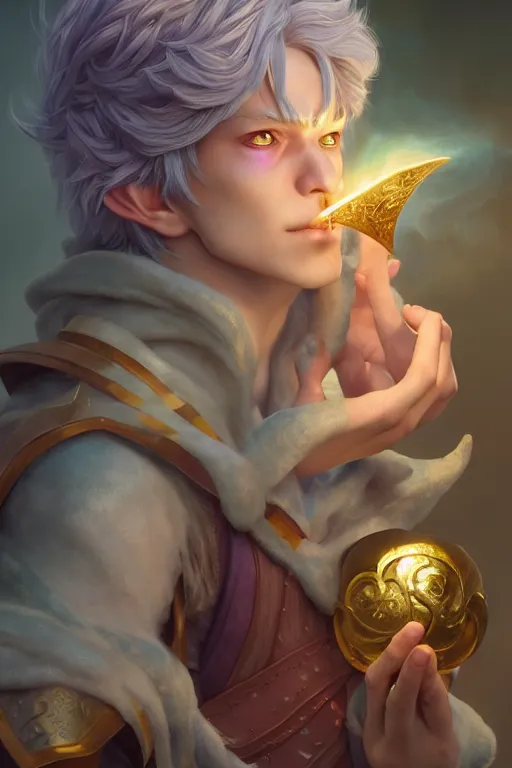 Image similar to legendary fairy prince wizard cast a spell, highly detailed, d & d, fantasy, highly detailed, digital painting, trending on artstation, concept art, sharp focus, illustration, global illumination, ray tracing, realistic shaded, art by artgerm and greg rutkowski and fuji choko and viktoria gavrilenko and hoang lap