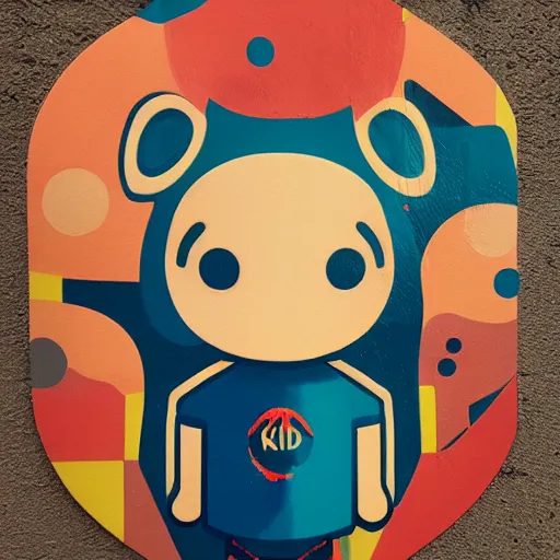 Image similar to Kidrobot Munny profile picture by Sachin Teng, asymmetrical, Organic Painting , Matte Painting, geometric shapes, hard edges, graffiti, street art:2 by Sachin Teng:4