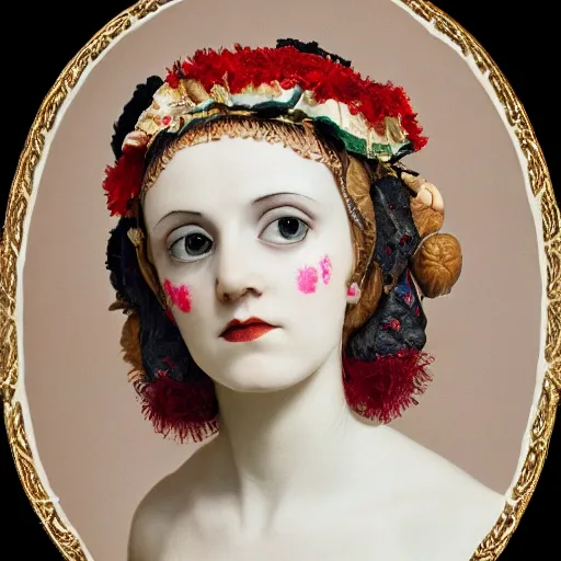 Prompt: photograph of a lilith wearing a polonaise, looking at the camera, aesthetic, elaborate, intricate, highly detailed, detailed face, photorealism, smooth, sharp focus, 8 k,